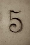 The Number - 5 - Numbers - Sepia Tone
