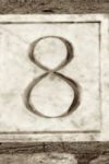 The Number - 8 - Numbers - Sepia Tone