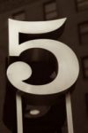 The Letter 5 - NYC - Sepia Tone